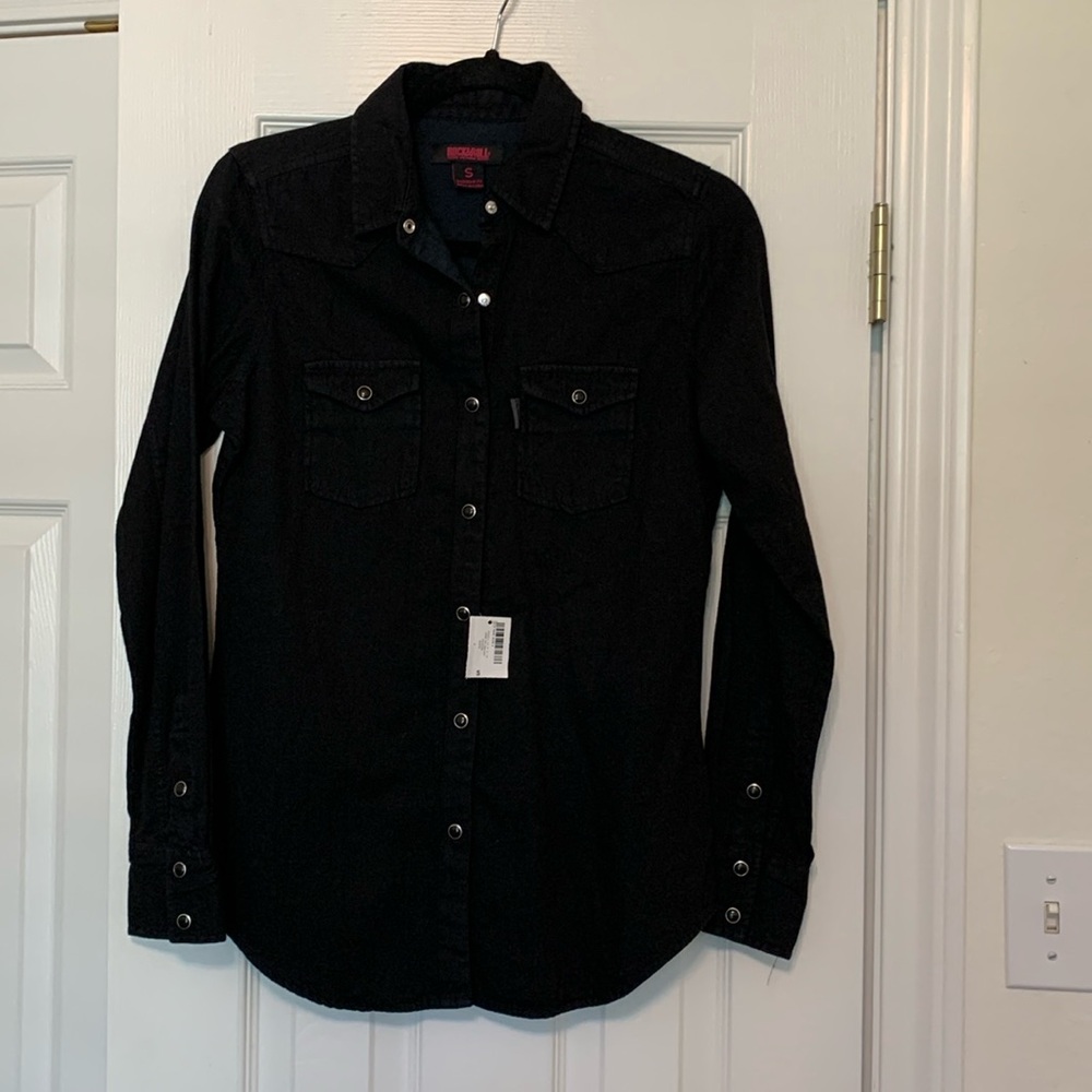 Rock&roll shirt with black pearl snaps
